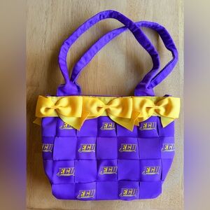 East Carolina University Purple & Yellow Bow Tote Bag